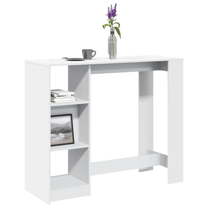 Tavolo Bar con Ripiano Bianco 124x46x103,5 cm in Truciolato 854391