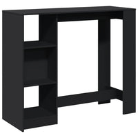 Tavolo Bar con Ripiano Nero 124x46x103,5 cm Legno Multistrato 854392