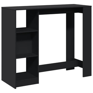 Tavolo Bar con Ripiano Nero 124x46x103,5 cm Legno Multistrato 854392