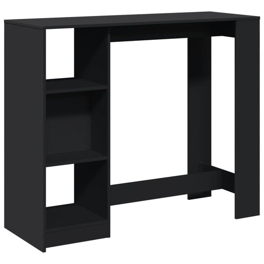 Tavolo Bar con Ripiano Nero 124x46x103,5 cm Legno Multistrato 854392