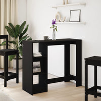 Tavolo Bar con Ripiano Nero 124x46x103,5 cm Legno Multistrato 854392