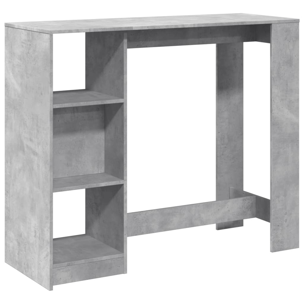 Tavolo Bar Ripiano Grigio Cemento 124x46x103,5 cm Multistrato 854394