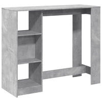 Tavolo Bar Ripiano Grigio Cemento 124x46x103,5 cm Multistrato 854394