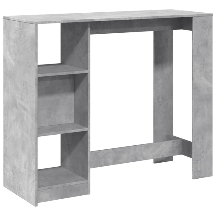 Tavolo Bar Ripiano Grigio Cemento 124x46x103,5 cm Multistrato 854394