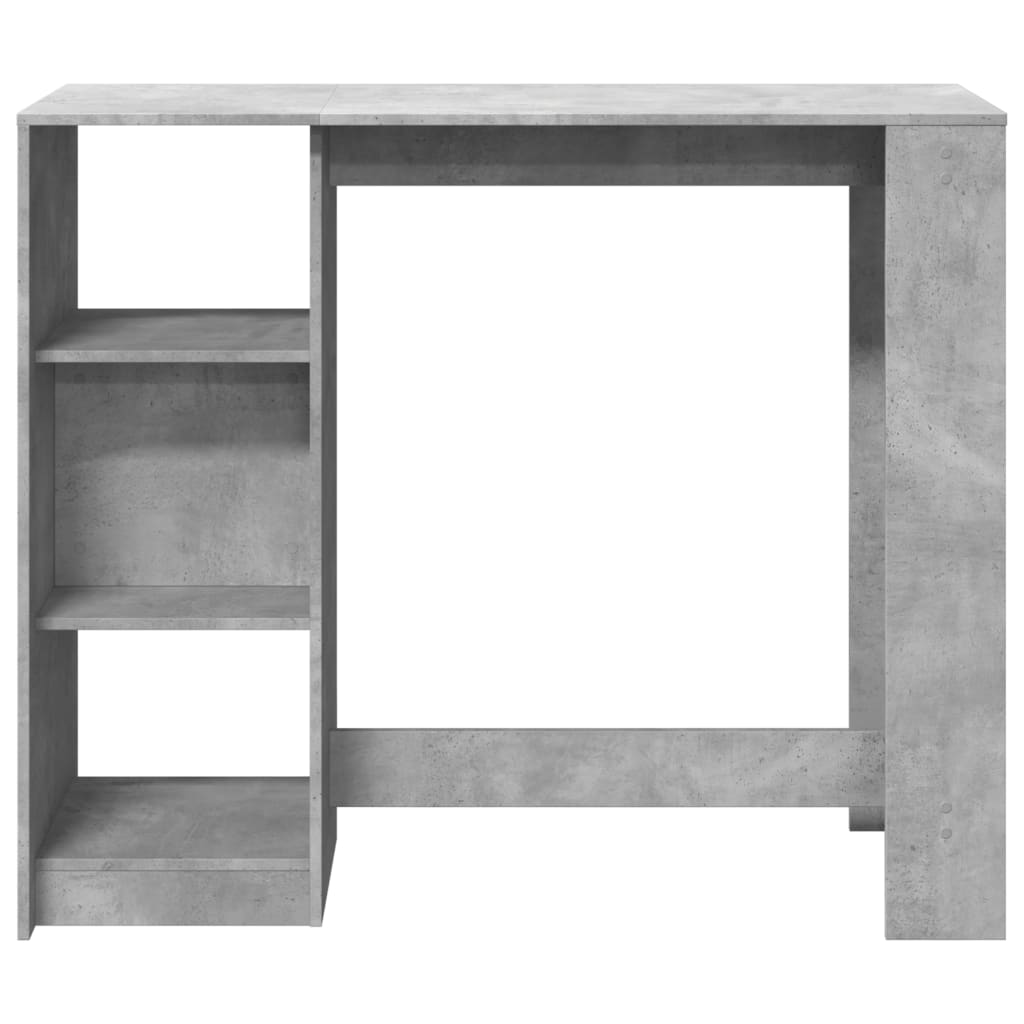 Tavolo Bar Ripiano Grigio Cemento 124x46x103,5 cm Multistrato 854394