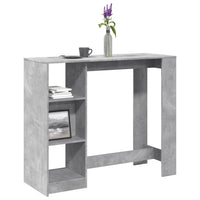Tavolo Bar Ripiano Grigio Cemento 124x46x103,5 cm Multistrato 854394