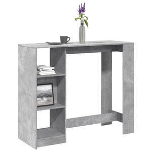 Tavolo Bar Ripiano Grigio Cemento 124x46x103,5 cm Multistrato 854394