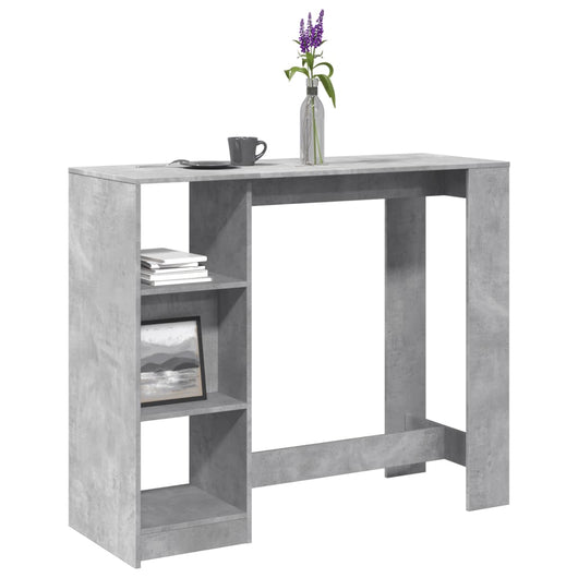 Tavolo Bar Ripiano Grigio Cemento 124x46x103,5 cm Multistrato 854394