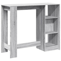 Tavolo Bar con Ripiano Grigio Sonoma 124x46x103,5cm Multistrato 854396