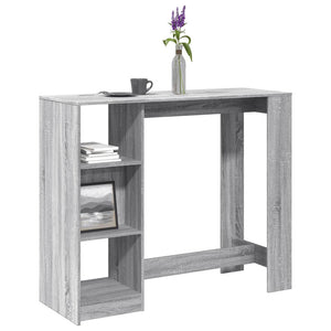 vidaXL Tavolo Bar con Ripiano Grigio Sonoma 124x46x103,5cm Multistrato