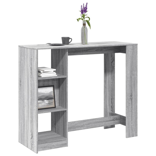 vidaXL Tavolo Bar con Ripiano Grigio Sonoma 124x46x103,5cm Multistrato
