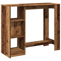 Tavolo Bar con Ripiano Legno Antico 124x46x103,5 cm Multistrato 854398