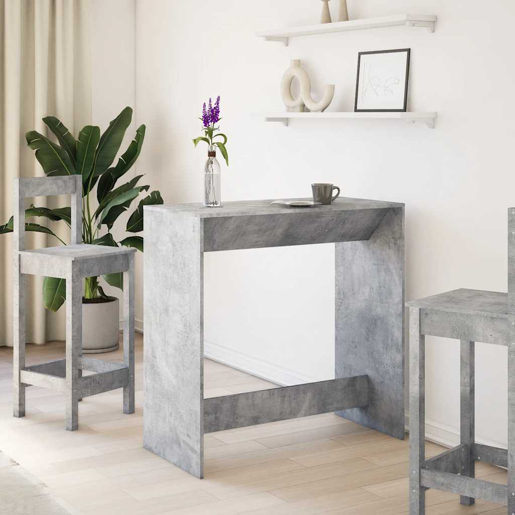 vidaXL Tavolo da Bar Grigio Cemento 102x50x103,5 cm Legno Multistrato
