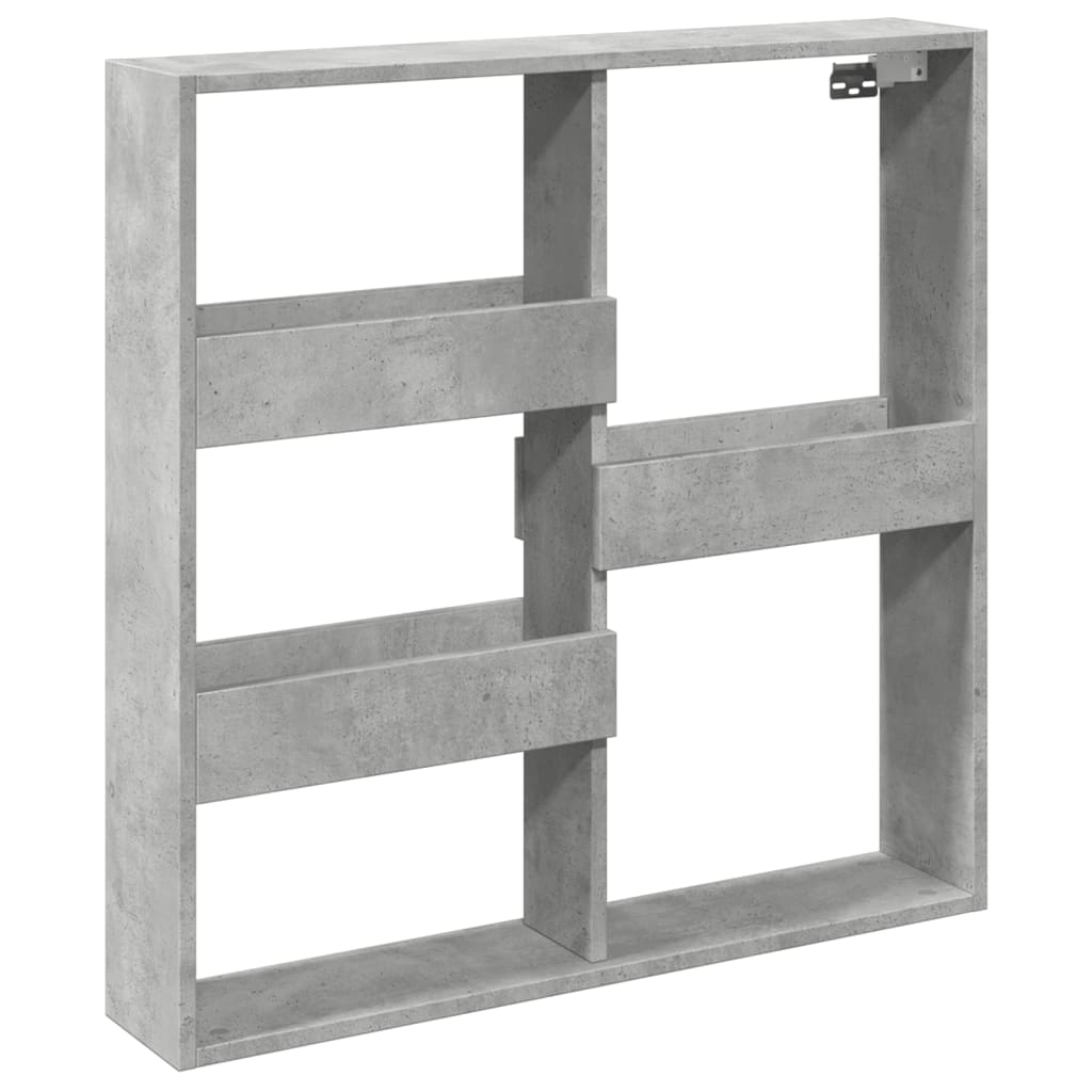 Armadietto a Muro Grigio Cemento 80x15x80 cm Legno Multistrato 854547