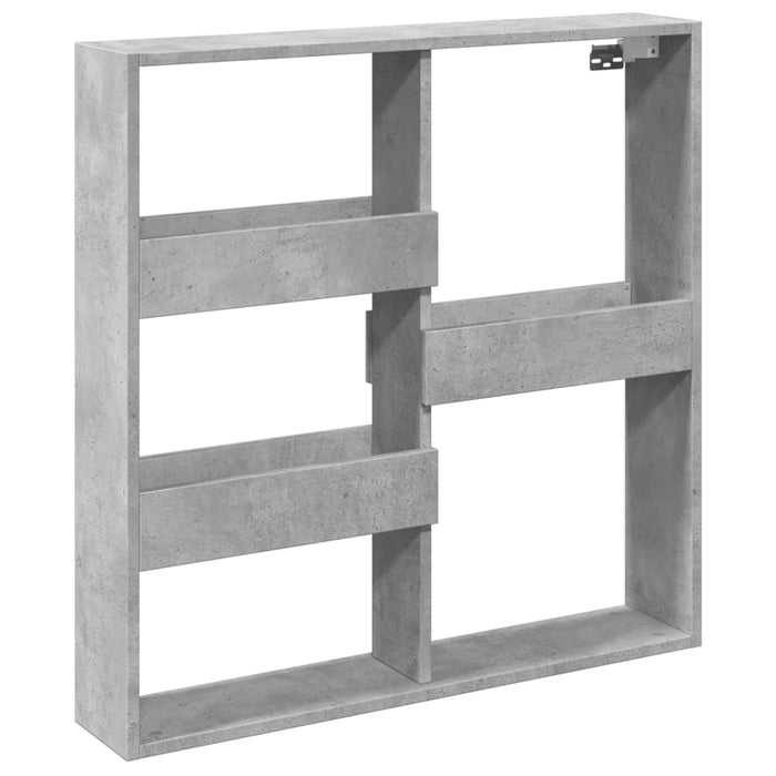 Armadietto a Muro Grigio Cemento 80x15x80 cm Legno Multistrato 854547