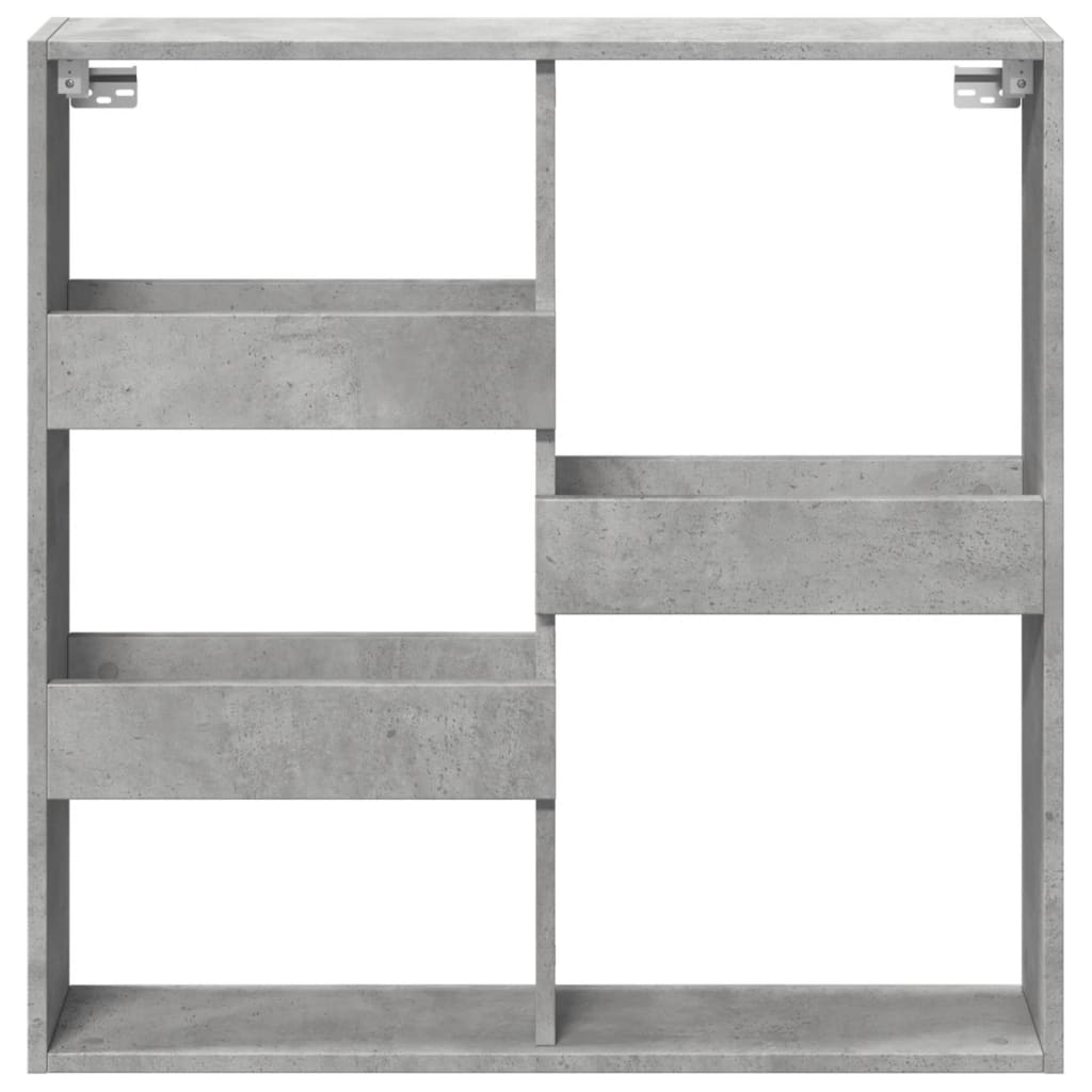 Armadietto a Muro Grigio Cemento 80x15x80 cm Legno Multistrato 854547