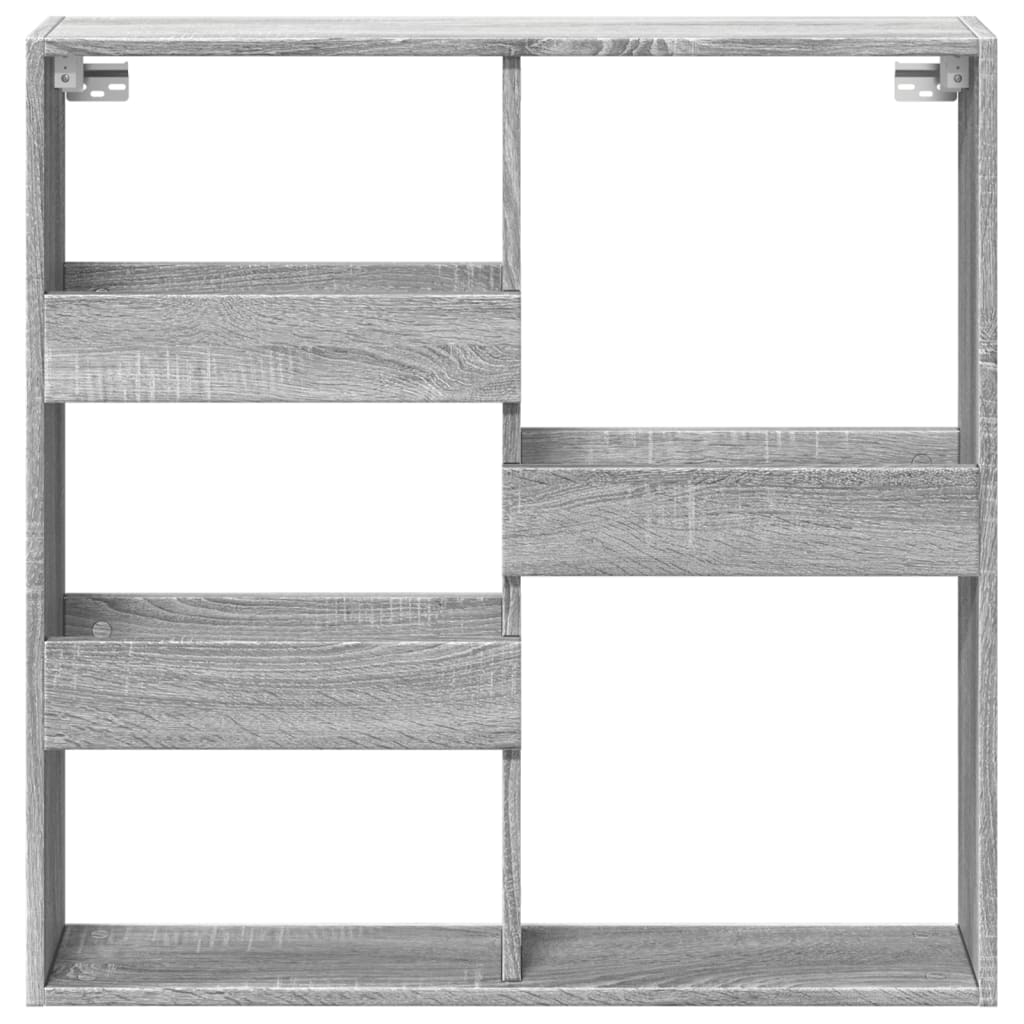 Armadietto a Muro Grigio Sonoma 80x15x80cm in Legno Multistrato 854549