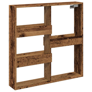 Mobile a Parete Legno Antico 80x15x80 cm in Legno Multistrato 854551