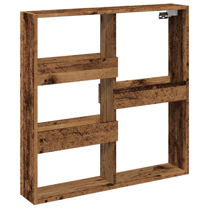 Mobile a Parete Legno Antico 80x15x80 cm in Legno Multistrato 854551