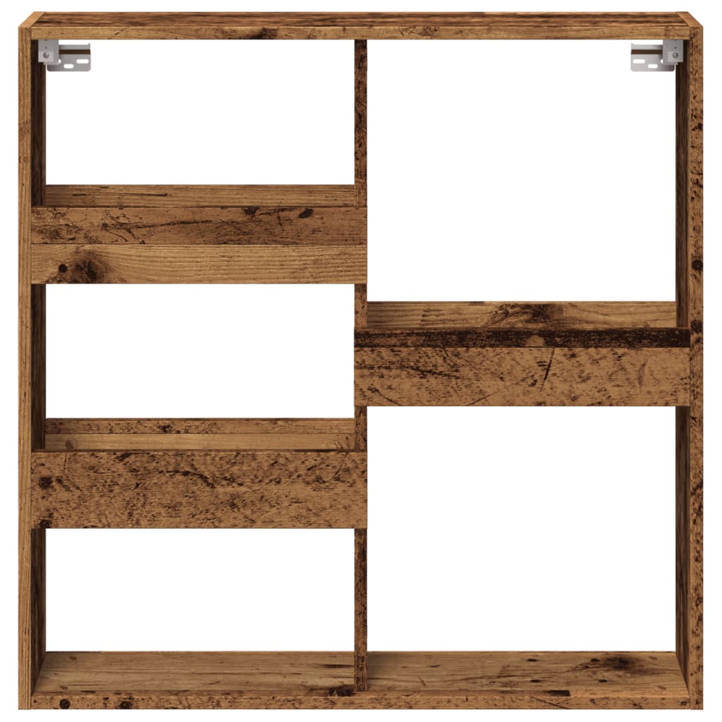 Mobile a Parete Legno Antico 80x15x80 cm in Legno Multistrato 854551