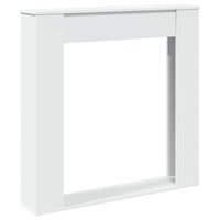 Cornice per Camino-Rivestimento per Camino Bianca 100x20x100 cm in Truciolato