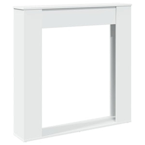 Cornice per Camino-Rivestimento per Camino Bianca 100x20x100 cm in Truciolato