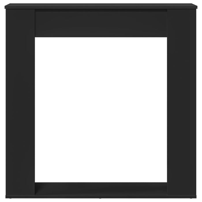 Cornice per Camino Nera 100x20x100 cm in Truciolato 854572