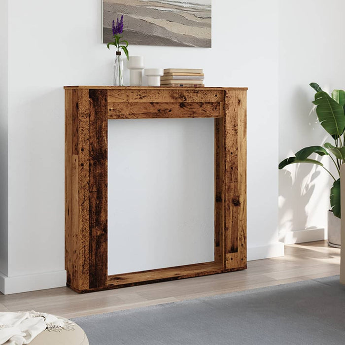 Cornice per Camino Legno Antico 100x20x100 cm in Truciolato