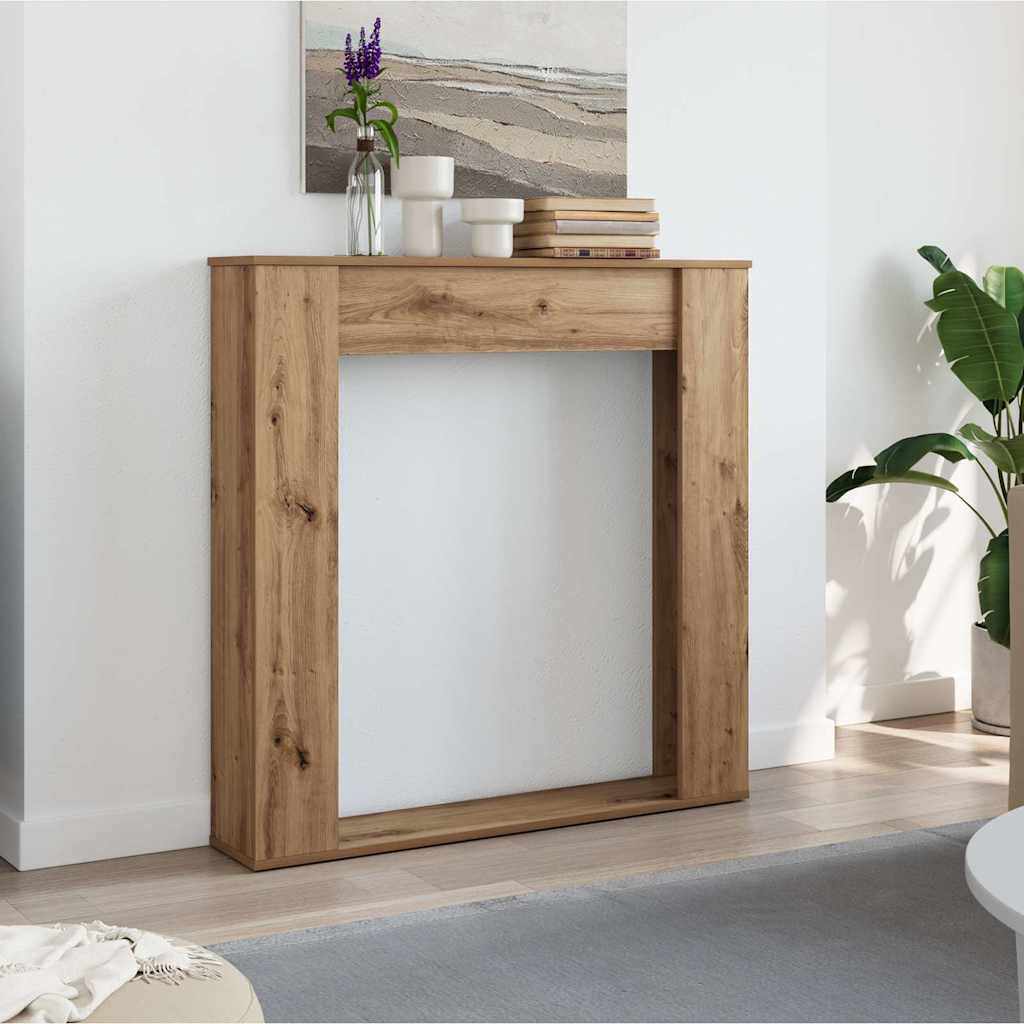 Cornice per Camino-Rivestimento per Camino Rovere Artigianale 100x20x100 cm Truciolato