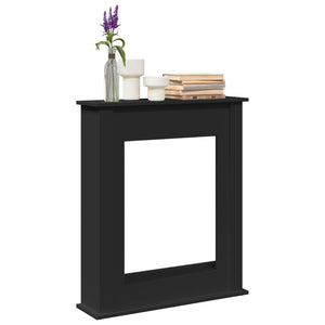 Cornice per Camino-Rivestimento per Camino Nera 75x20x87,5 cm in Truciolato