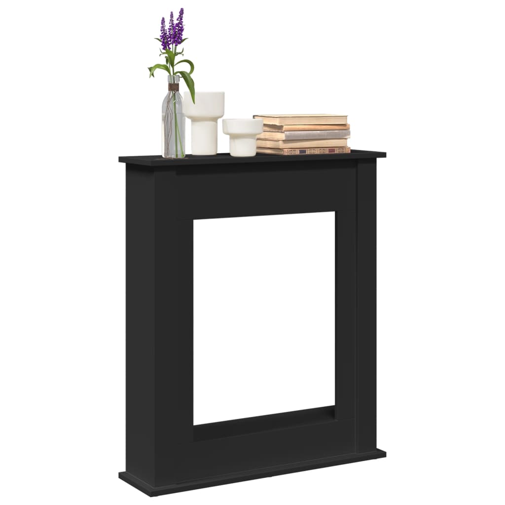 vidaXL Cornice per Camino Nera 75x20x87,5 cm in Truciolato