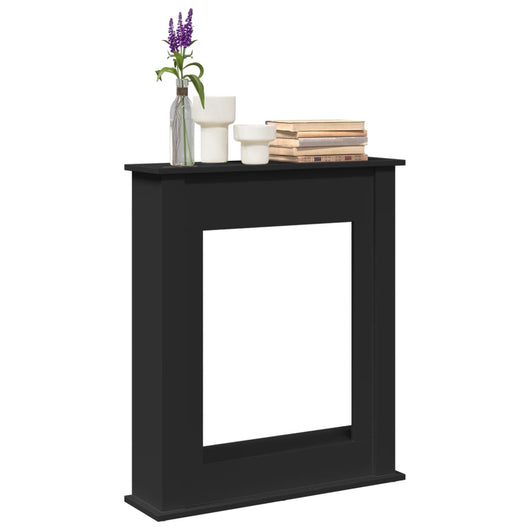 vidaXL Cornice per Camino Nera 75x20x87,5 cm in Truciolato