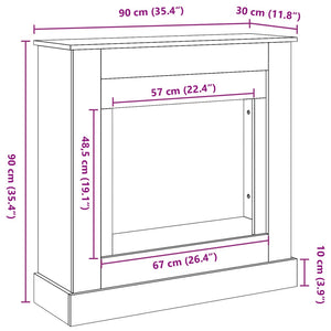 vidaXL Cornice per Camino Bianca 90x30x90 cm in Truciolato
