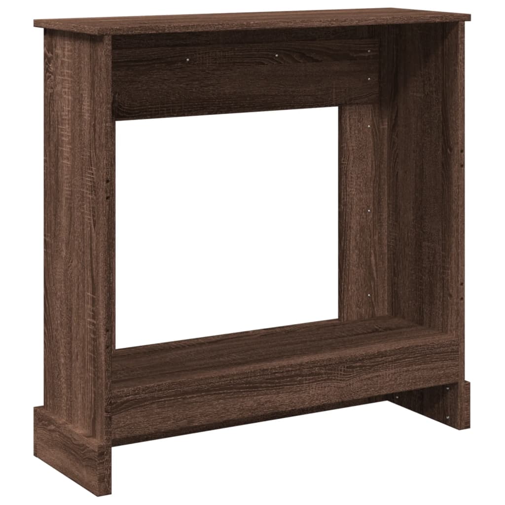 Cornice per Camino-Rivestimento per Camino Rovere Marrone 90x30x90 cm in Truciolato