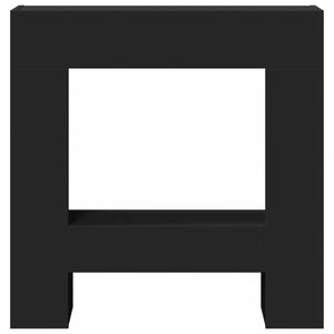 Cornice per Camino Nera 81x18x82 cm in Truciolato