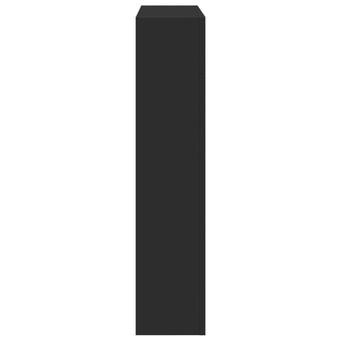 Cornice per Camino-Rivestimento per Camino Nera 81x18x82 cm in Truciolato