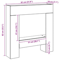 vidaXL Cornice per Camino Rovere Artigianale 81x18x82 cm Truciolato