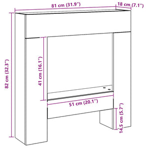 vidaXL Cornice per Camino Rovere Artigianale 81x18x82 cm Truciolato