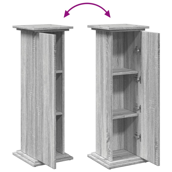 vidaXL Espositore con Portaoggetti Grigio Sonoma 31x30x90cm Truciolato