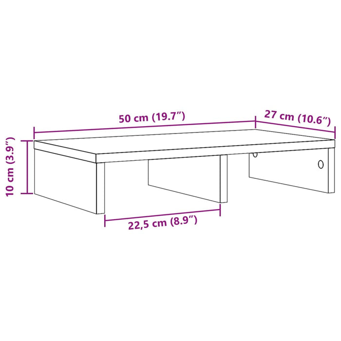 Supporto per Monitor Nero 50x27x10 cm in Truciolato 854644