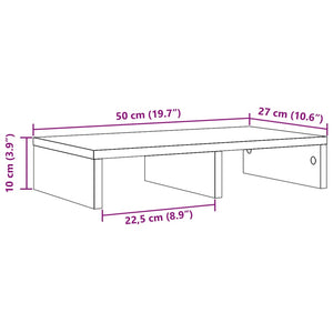 Supporto per Monitor Grigio Sonoma 50x27x10 cm in Truciolato