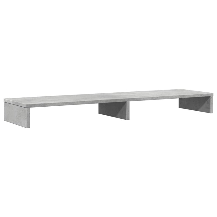Supporto Monitor Grigio Cemento 100x27x10cm Legno Massello Pino