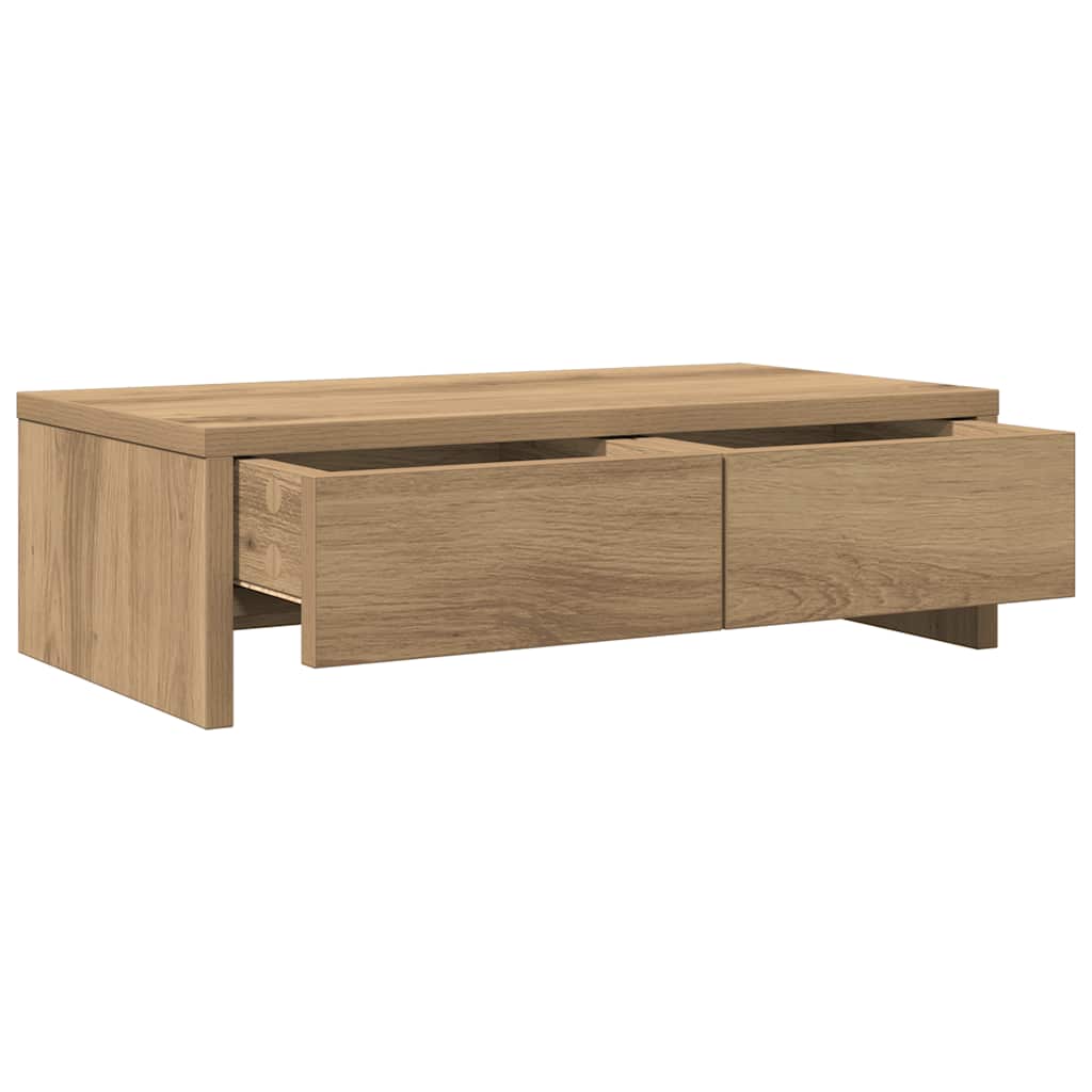 Supporto Monitor con Cassetti Rovere 50x27x15 cm in Truciolato 854669