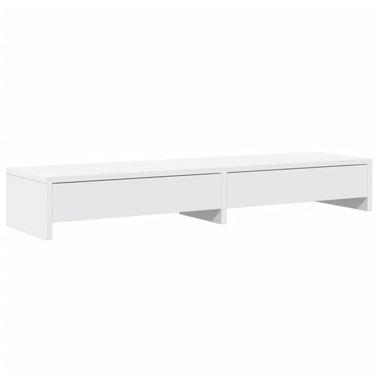 Supporto per monitor tavolo da scrivania con cassetti in legno ingegnerizzato bianco 02_0044934