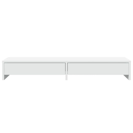 Supporto per monitor tavolo da scrivania con cassetti in legno ingegnerizzato bianco 02_0044934