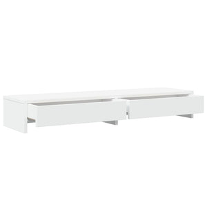 Supporto per monitor tavolo da scrivania con cassetti in legno ingegnerizzato bianco 02_0044934