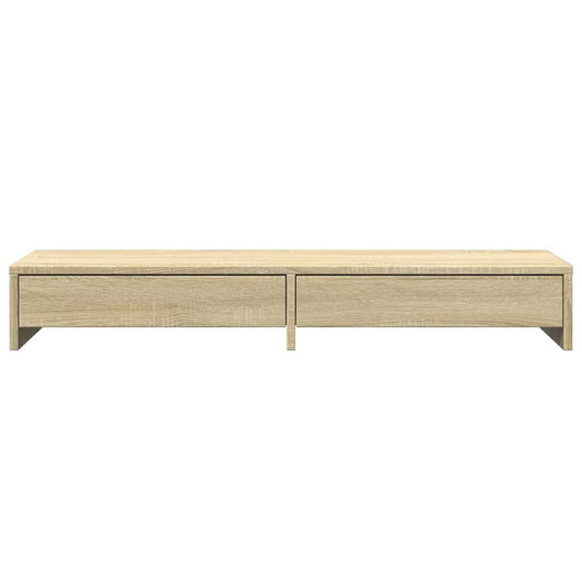 Supporto per monitor tavolo da scrivania con cassetti legno ingegnerizzato Sonoma marrone 02_0044944
