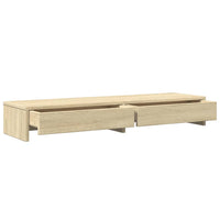 Supporto per monitor tavolo da scrivania con cassetti legno ingegnerizzato Sonoma marrone 02_0044944
