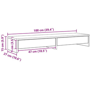 vidaXL Supporto Monitor con Cassetti Rovere 100x27x15 cm in Truciolato