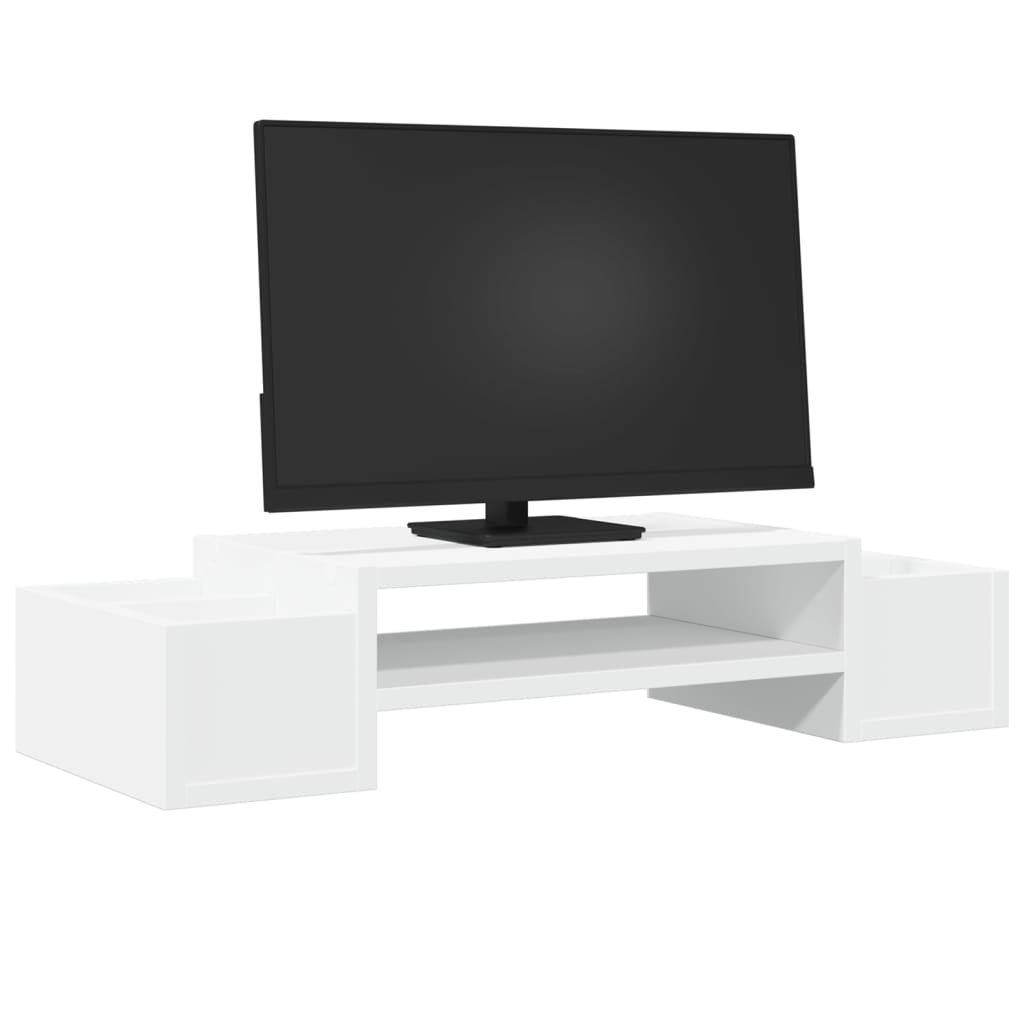 vidaXL Supporto Monitor con Contenitore Bianco 50x27x15 cm Truciolato